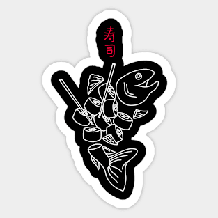 Salmon Sushi Minimalist Sticker